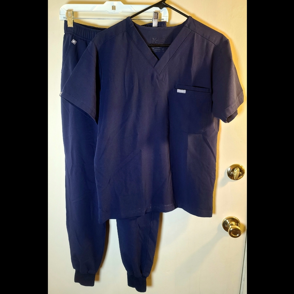Men's Figs Navy Blue w/ Jogger Pants